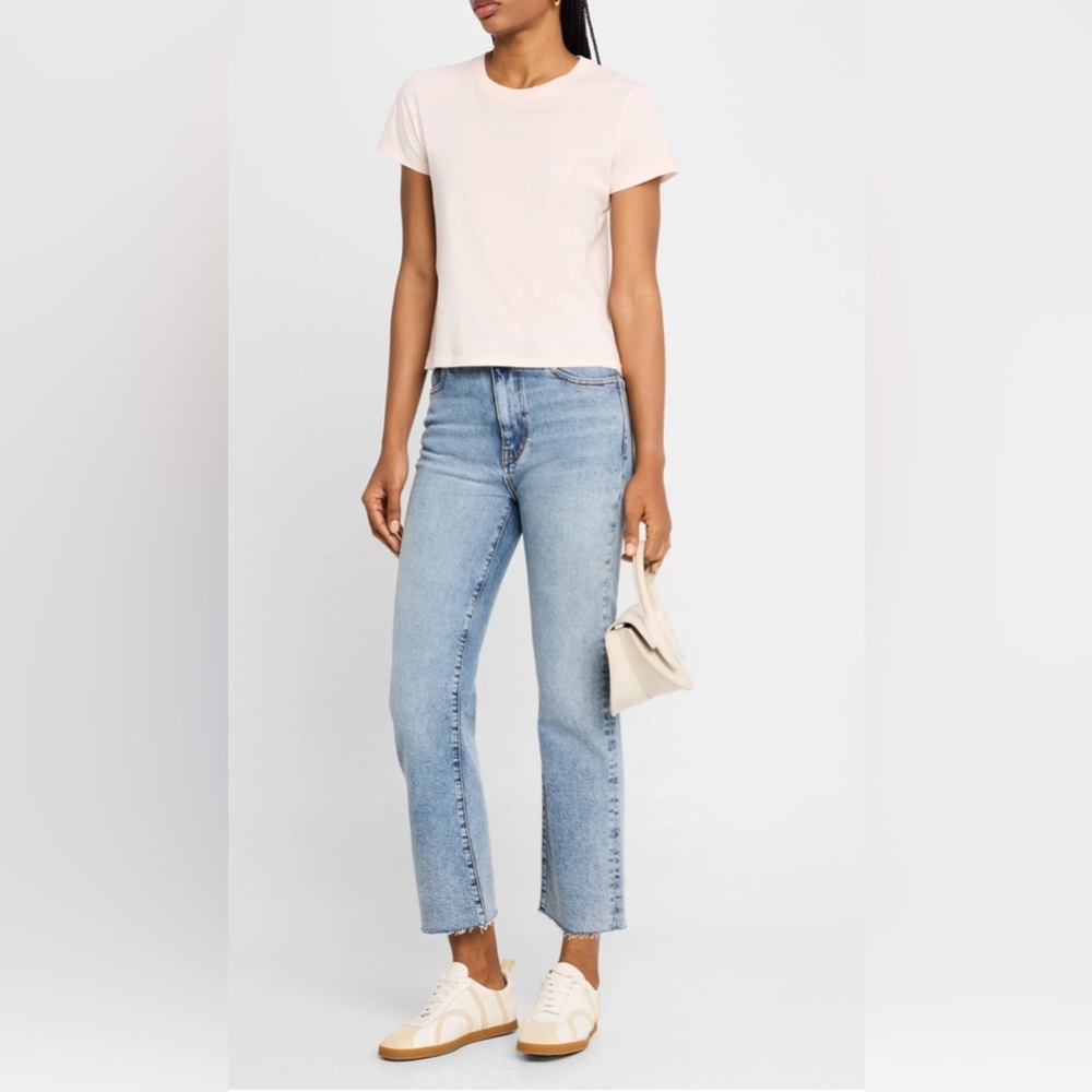 NWT Frame LE HIGH STRAIGHT RAW FRAY Jean